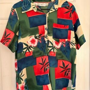 Colorful Floral/Hawaiin Button-Up Shirt